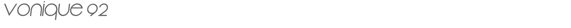 Sample characters Vonique 92 Font